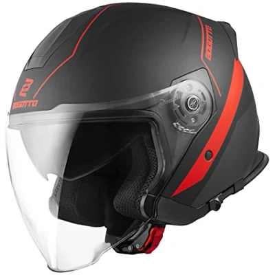 Abbildung von Bogotto V586 Detri Jethelm, schwarz matt/rot, XL