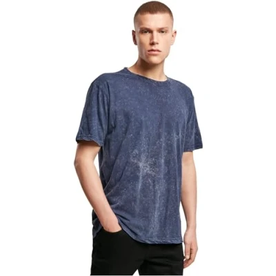 Abbildung von Build Your Brand Mens Acid Washed Tee T Shirt, Indigo White, 3XL