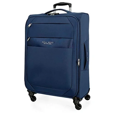 Abbildung von Roll Road Royce Großer Koffer Blau 48x76x29 cms Weich Polyester Kombinationsschloss 93L 2,9Kgs 4 Räder Erweiterbar