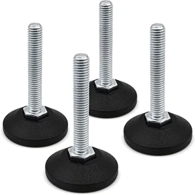 Abbildung von Design61 4X Verstellschraube Justierschraube Ø 38 mm mit verzinkter Stellschraube M8 x 90 (Fuß drehbar)