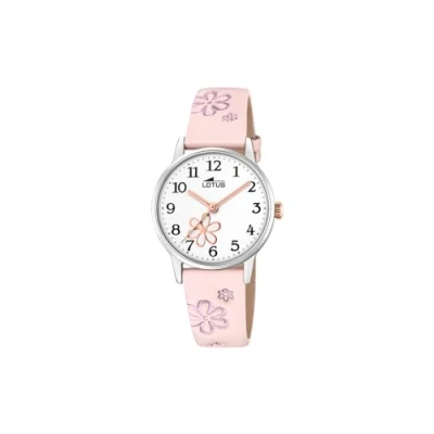 Abbildung von Lotus Chronograph Kinderuhr Leder rosa Classic, (Chronograph), Kinder Armbanduhr rund, klein (ca. 30mm), Edelstahl