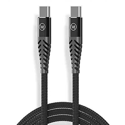 Abbildung von Wicked Chili USB C auf Ladekabel 60W Fast Charge Kabel, schwarz Smartphone C, (100 cm), 3A / 20V Charge, geflochten, extra robust, flexibel, mit Me