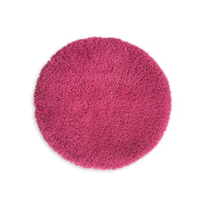 Abbildung von WohnDirect Premium Badematte Rund Einzeln zum Set kombinierbar Badvorleger Duschmatte rutschfest &amp; Waschbar Badteppich, Badezimmerteppich Pink ca 56 cm