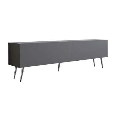 Abbildung von 3E 3xE living.com TV Schrank in Farbe Anthrazit, Chrombeine, A: B: 170 cm, H: 52 T: 32