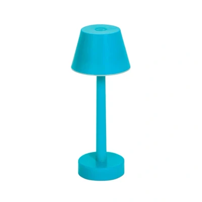 Abbildung von Lindby LED Akkuleuchte Gaja, blau, USB, IP44, RGBW, dimmbar