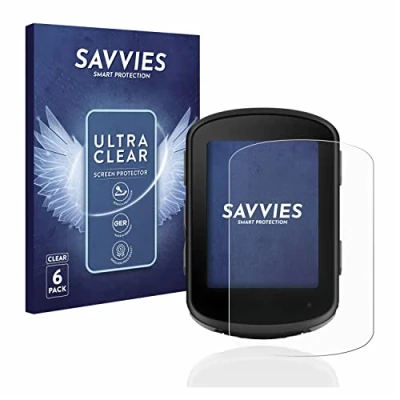 Abbildung von Savvies 6 Stück Schutzfolie für Garmin Edge 540 / 840 Displayschutz Folie Ultra Transparent