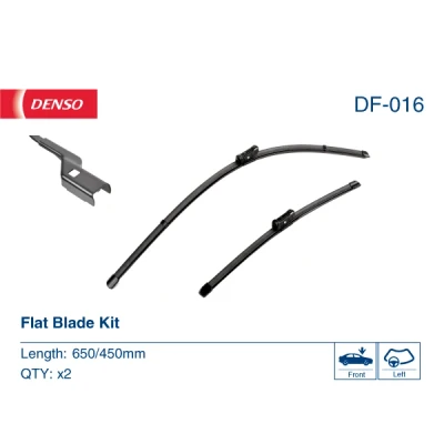 Abbildung von Scheibenwischer Denso Flat DF 016 Rahmenlos VOLKSWAGEN: Golf 7 Schrägheck, Variant, Polo VI, AUDI: A3 Sportback, Limousine, Schrägheck