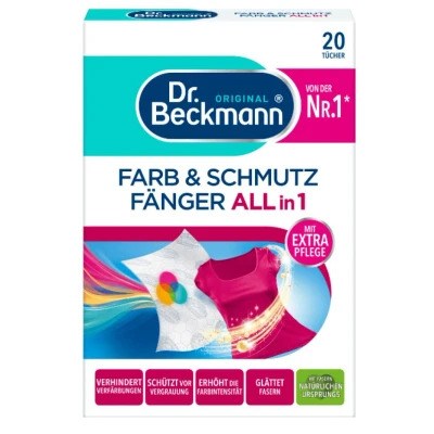 Abbildung von Dr. Beckmann Farb &amp; Schmutz Fänger All in 1/ Farbfangtücher für ultimativen Verfärbungsschutz 20 Tücher