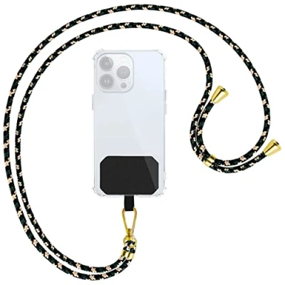 Abbildung von mtb more energy® Universal Handykette Camouflage Metallteile Farbe Gold kompatibel mit vielen Handyhüllen Band Seil Kordel zum Umhängen