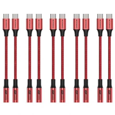 Abbildung von MOSWAG USB Typ C auf 3.5mm Kopfhörer Jack Adapter, Audio Aux Dongle Kabel für Samsung Galaxy S23 S22 S21 S20 Ultra S20+ Note 20 10 S10 S9 Plus, Pixel 4 3 2 XL, ipad Pro und mehr