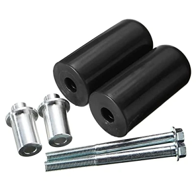 Abbildung von Rahmenschieber, 10 mm, universal, großer Motorrad Sturzschutz für Yamaha, Suzuki, Honda (2 Stück) (schwarz)