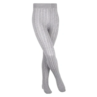 Abbildung von FALKE Unisex Kinder Strumpfhose Classic Rib K TI Baumwolle dick einfarbig 1 Stück, Grau (Light Grey 3400), 80 92