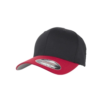 Abbildung von Flexfit Wooly Combed 2TONE Cap, Größe: L/XL, Black/red