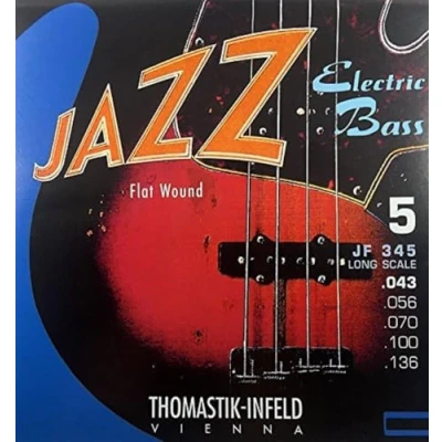 Abbildung von Thomastik Saiten für E Bass Jazz Flat Wound Satz JF344 4 string long scale 34&quot;