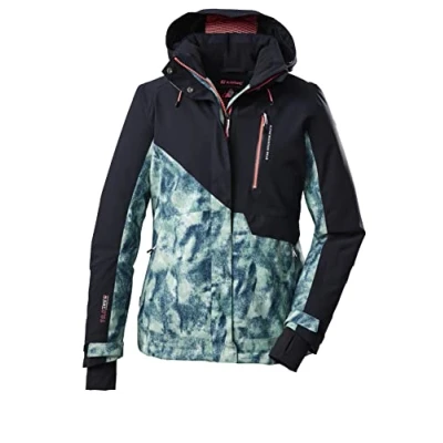 Abbildung von killtec Damen Skijacke/Funktionsjacke mit abzippbarer Kapuze und Schneefang KSW 145 WMN SKI JCKT, schwarz blau, 40, 38625 000