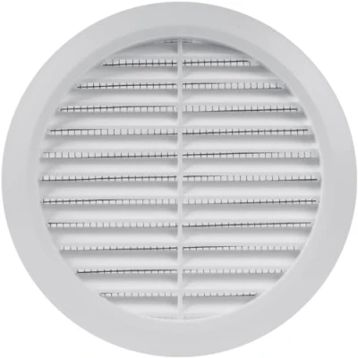 Abbildung von Vent Systems 125 mm Weiß Lüftungsabdeckung Runde Lüftungsschlitze Grillabdeckung Integrierter Insektenschutz HVAC Lüftungsöffnungen für Badezimmer, Heimbüro, Küche