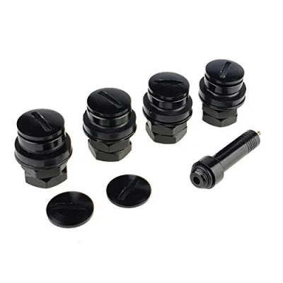 Abbildung von C CARBONADO 4x Versteckte Unsichtbare Ventile 11,3mm Schwarz Satz Alufelgen Felge Tuning PKW