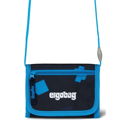 Abbildung von ergobag Brustbeutel Geldbeutel, Mini Portemonnaie mit Kleingeldfach, Sichtfenster für Mädchen und Jungen VerfolgBärjagd Dunkelblau