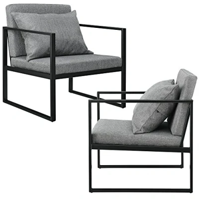 Abbildung von en.casa Sessel, »Ragusa« 2er Set Relaxsessel Polstersessel Dunkelgrau