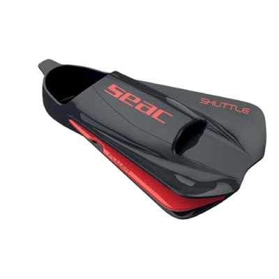 Abbildung von Seac Unisex Shuttle Schwimmflossen aus 100% Silikon, kurz, für Kraft oder Cardio Training, Schwarz/Rot, 37/39