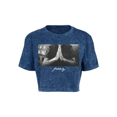Abbildung von Mister Tee PRAY Tshirt print, Damen, Größe: Large, Indigo white