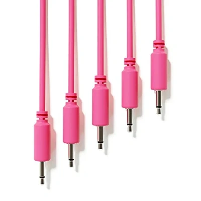Abbildung von ExcelValley 5 Pack Mono Modular Patchkabel TS 3,5mm 1/8&quot; Eurorack Synthesizer [Rosa 90 cm 36&quot;]
