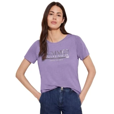 Abbildung von Street One MIT Wording Tshirt print, Damen, Größe: 38, Lila