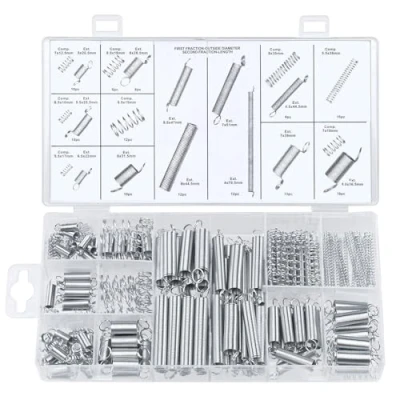 Abbildung von 200 teiliges Feder Sortiment Set Kit Verschiedene Zugfedern, Schwingfedern, Edelstahl Druckfedern und Stahlfedern in praktischer Aufbewahrungsbox.