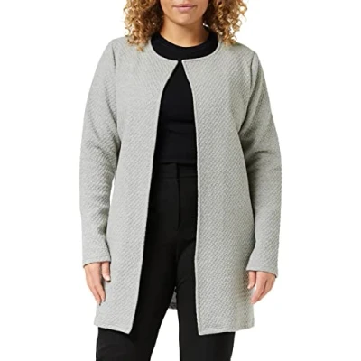 Abbildung von VILA Vinaja NEW LONG Jacket Strickjacke, Damen, Größe: XS, Light grey melange