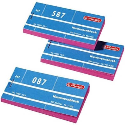 Abbildung von Herlitz Nummernblöcke 1 1000 Nummer 10x100 Abrisse Rosa