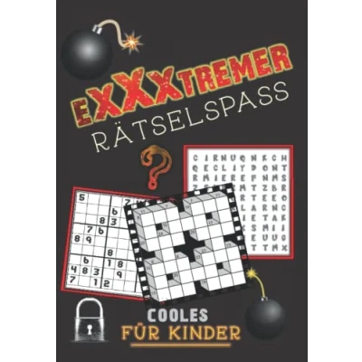 Abbildung von Exxxtrem Rätselspass für Kinder: Kreuzworträtsel, Denkrätsel, Kryptogramme, Schüttelwörter, Labyrinthe, fehlende Buchstaben, Sudoku, Logikrätsel, Wortsuche