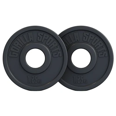 Abbildung von GORILLA SPORTS Hantelscheiben Olympia, 1,25kg 30kg Gewichte, Einzeln / Set, Ø 50mm, aus Kunststoff, Gewichtsscheiben, Olympiascheiben, Schwarz