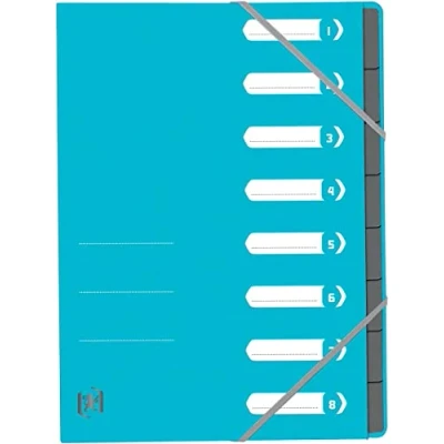 Abbildung von 15 x Oxford Ordnungsmappe Top File+ A4 8 Fächer 390g hellblau