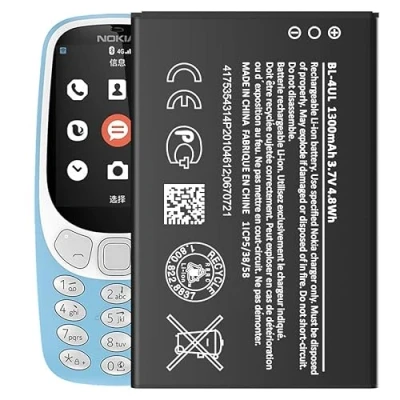 Abbildung von Li Ion Akku kompatibel mit Nokia BL 4UL, 4WL 1300mAh（3.7V） für Asha 225, 3310, 3310 3G Modell 2017