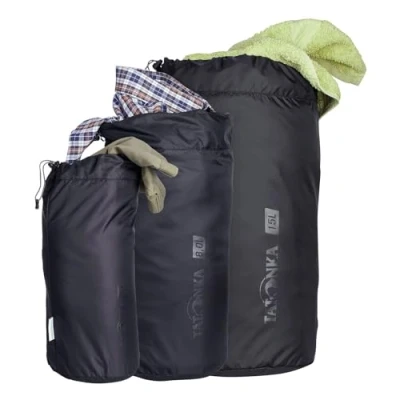 Abbildung von Tatonka Packsack Stuff Bag 1l Leichter Packbeutel mit Schnürzug Aus recyceltem Polyester 1 Liter Volumen (black)