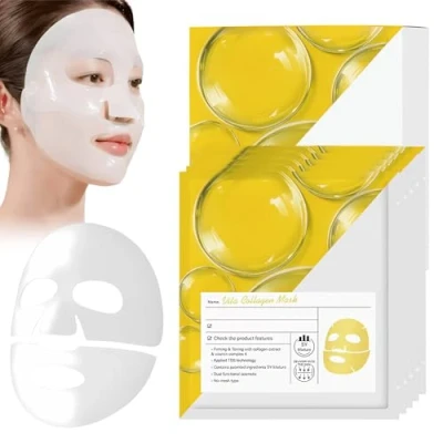 Abbildung von 5 Stück Collagen Kollagen Maske Overnight,Collagen Night Wrapping Mask Feuchtigkeitsspendende &amp; Anti Falten,Collagen Gesicht Overnight Straffende Haut,Collagen Perfekt