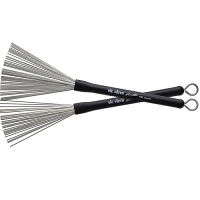 Abbildung von Vic Firth Signature Series Wire &#039;Sweep&#039; Brush Russ Miller Retractable Black Handle