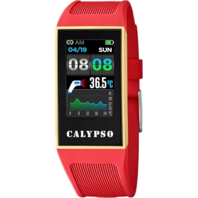 Abbildung von CALYPSO Uhrenmodell K8502 / 3 aus der SMARTWATCH Kollektion, 23,80/41,30 mm Gehäuse mit pinkfarbenem Kautschukarmband für Damen K8502/3