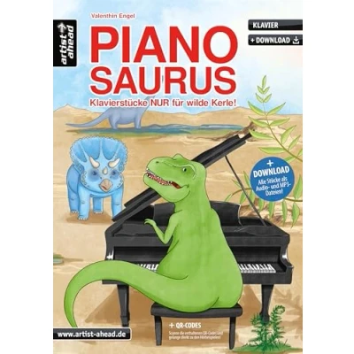 Abbildung von Pianosaurus: Klavierstücke NUR für wilde Kerle (inkl. QR Codes + Audio Download). Klavier Spielbuch Jungs. Kinderlieder Piano. Klaviernoten ... CD)