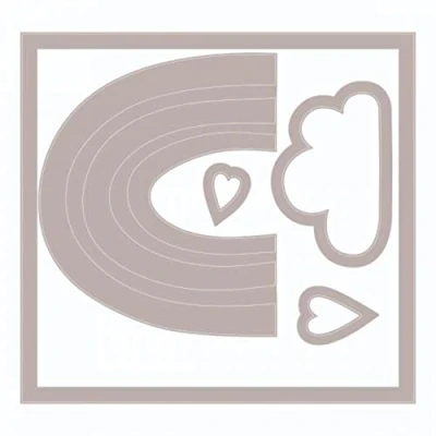 Abbildung von Sizzix Framelits Stanzschablonen Set, 5 Stück mit 12 Stempel Rainbow Joy von Lisa Jones, 665658