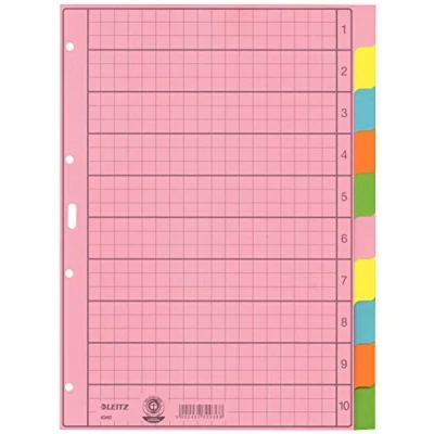 Abbildung von Leitz Register A4 blanko 130g/qm Papier 5 teilig farbig