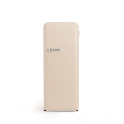 Abbildung von CREATE / RETRO FRIDGE 150 SILVER/Kühlschrank mit Gefrierfach 281L in Sand, Griff Silber 102W, niedriger Energieverbrauch, 150cm, 3 Ablagen, Temperaturregelung,60x60x150cm