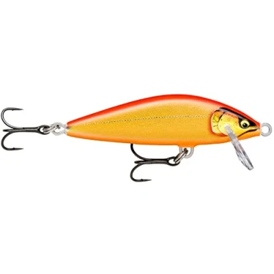 Abbildung von Rapala Angelköder Countdown Elite Angelzubehör aus Balsaholz Süßwasser Spinnköder Sinkend Lauftiefe: 0,9m Größe: 5,5cm / 5g Hergestellt in Estland Gilded Gold Orange