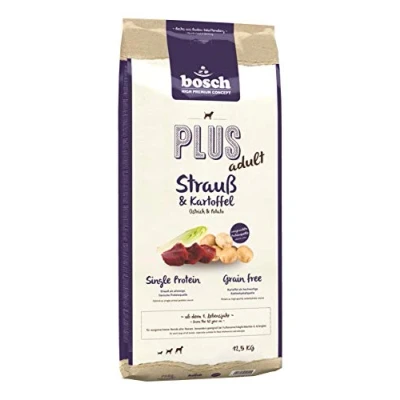 Abbildung von bosch HPC PLUS Adult Strauß &amp; Kartoffel Hundetrockenfutter für ausgewachsene Hunde aller Rassen Single Protein grain free 1 x 12.5 kg