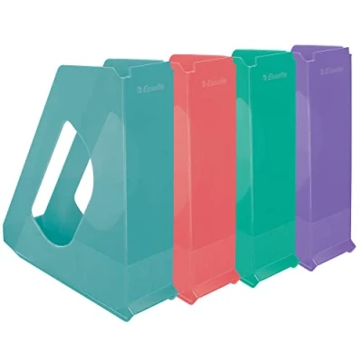 Abbildung von Esselte A4 Zeitschriftenständer, Dokumentenablage, Kataloge &amp; Zeitschriften, Home/Office, Strukturmuster, Colour&#039;Breeze Reihe, 1er Pack, verschiedene Farben, 626281