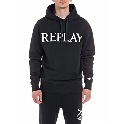 Abbildung von Replay Herren Hoodie mit Kapuze, Black 098 (Schwarz), XS