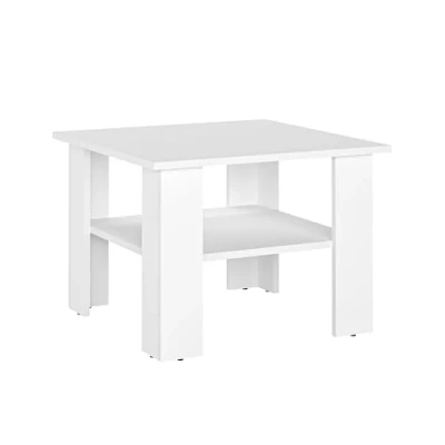 Abbildung von KOMTO Couchtisch Weiß Vienna Wohnzimmertisch Modern Holz Beistelltisch 60x60 Coffee Table Tisch Wohnzimmer Sofatisch Stubentisch
