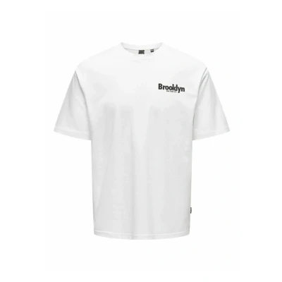 Abbildung von Only &amp; Sons Onskeane RLX NOOS Tshirt print, Herren, Größe: Small, Bright white