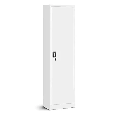 Abbildung von Jan Nowak Aktenschrank Büroschrank Metallschrank Lagerschrank 4 Fachböden Flügeltür Drehgriff Pulverbeschichtung Metall 185 cm x 45 40 (Weiß)