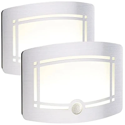 Abbildung von Lunartec Akku Wandlampe: 2er Set 2 stufige LED Wandleuchten, Bewegungs /Lichtsensor, 40 lm (Akkuleuchte mit Bewegungsmelder, Wandleuchte Bewegungssensor, Nachtlicht aussen)